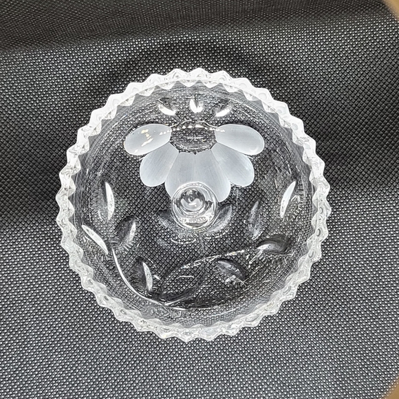Vintage Princess House Lead Crystal 2 Pc Ring Dish in Heritage Floral Pattern - Picture 3 of 7